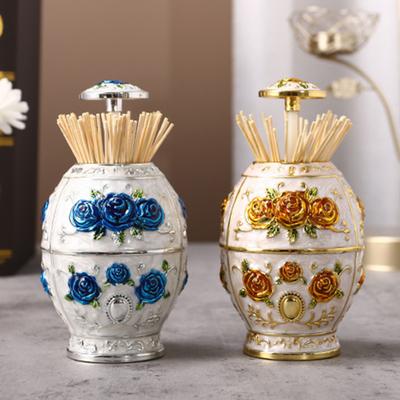 Rose Pop-up Toothpick Container Good Ultra-light Floral Retro Luxury Organizer Case
