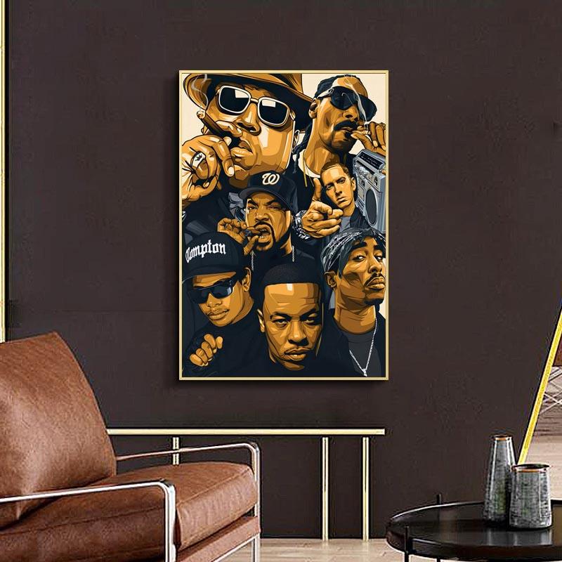 Rap Hip Hop Star Poster Cool Ist Charakter Werbeplakat Wandkunst Leinwandmalerei Jungen Schlafzimmer Wohnzimmer Dekoration Wandkunst Kein Rahmen