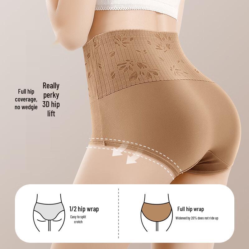 Women's High-Waist Tummy Control Cotton Briefs (3-Pack)