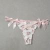 European & American Sexy Women's T-Back Lingerie with Large Bow & Cross Straps Temptation Thong
