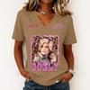 Women's Casual Letter Print V-Neck Short Sleeve Pullover Top
