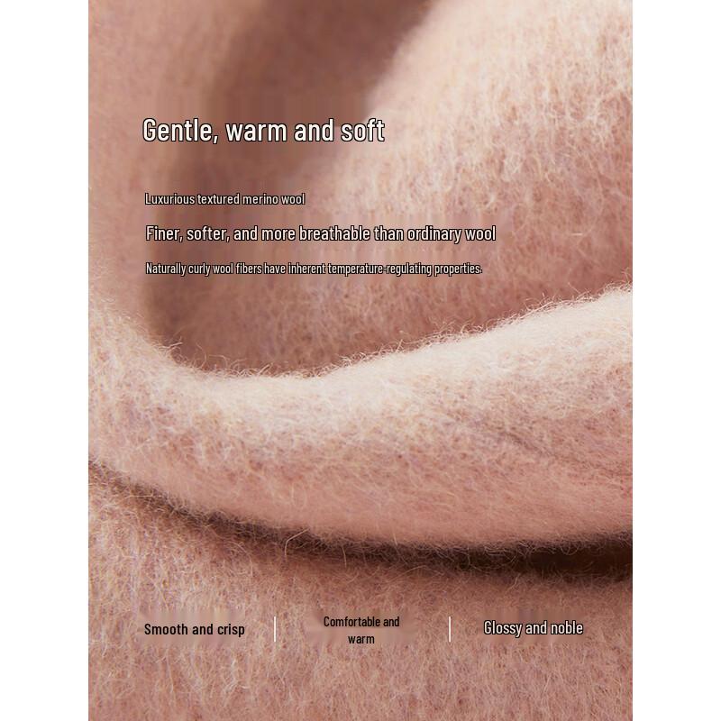 ELLE Women's 100% Lamb Wool Double-Faced Coat