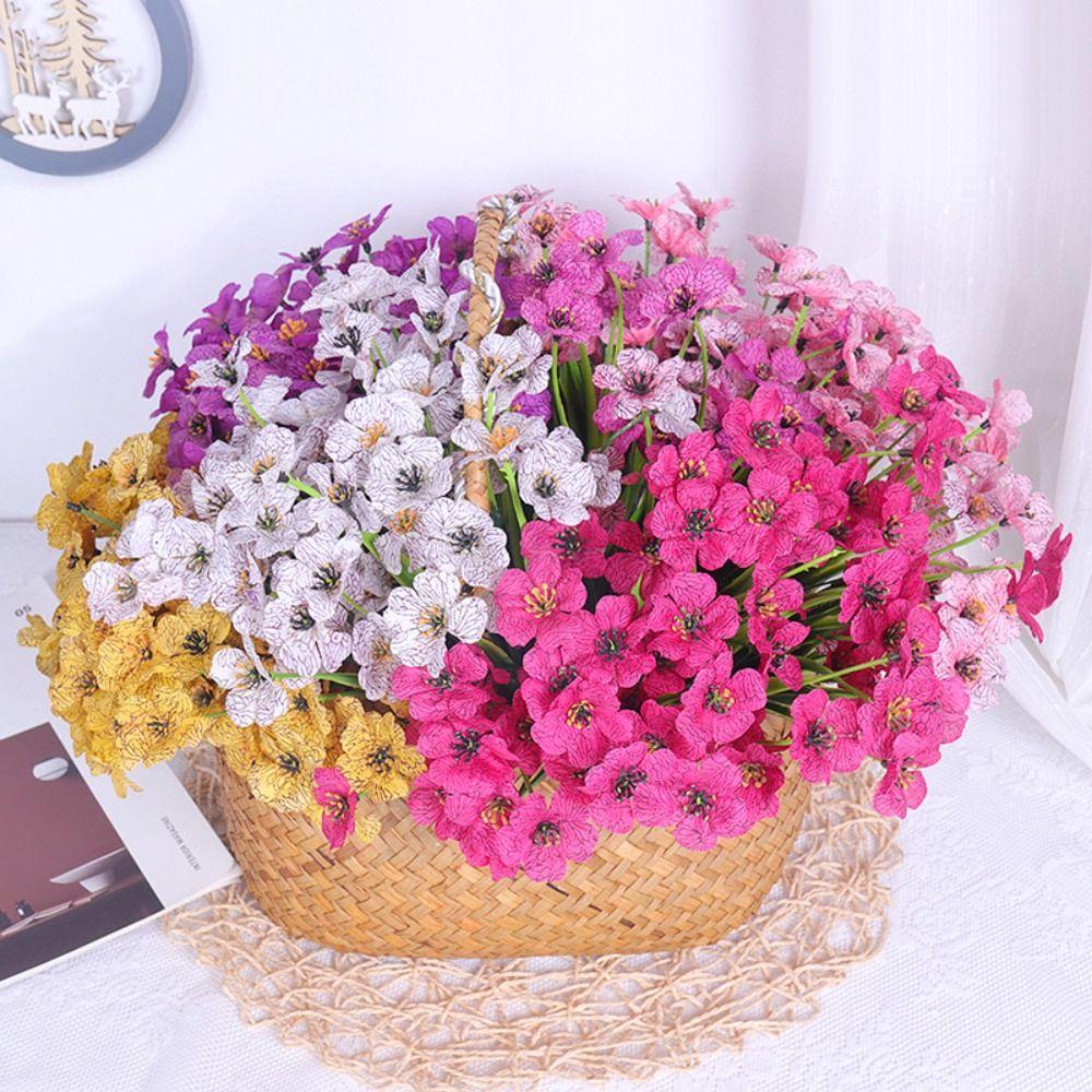 

Realistic Fake Violet Plant 5 Forks Aquatic Plant Christmas Decoration белый