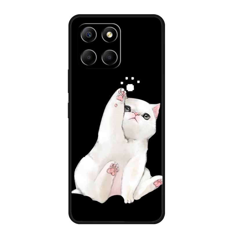 Cartoon Case For Honor X7c X8c X8b X5b Plus Play 9A X6b X6c Phone Case X 8 7 6 C Coque Cute Cat Black Silicone Soft Back Cover