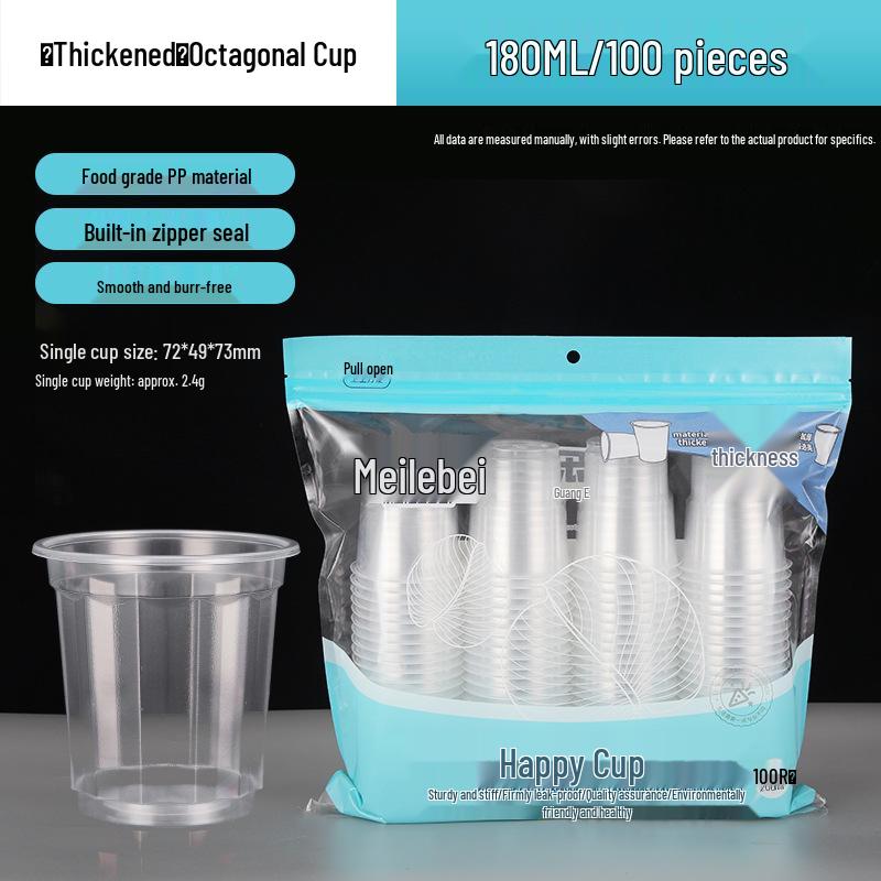 Disposable Thick Plastic Cups for Home & Events - 100 Clear Beverage Cups