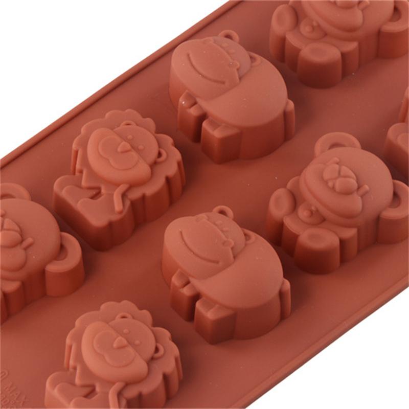 Moule en Silicone en forme d'animal, hippopotame, ours, Lion, gâteau au savon au chocolat, ustensiles de cuisine à faire soi-même