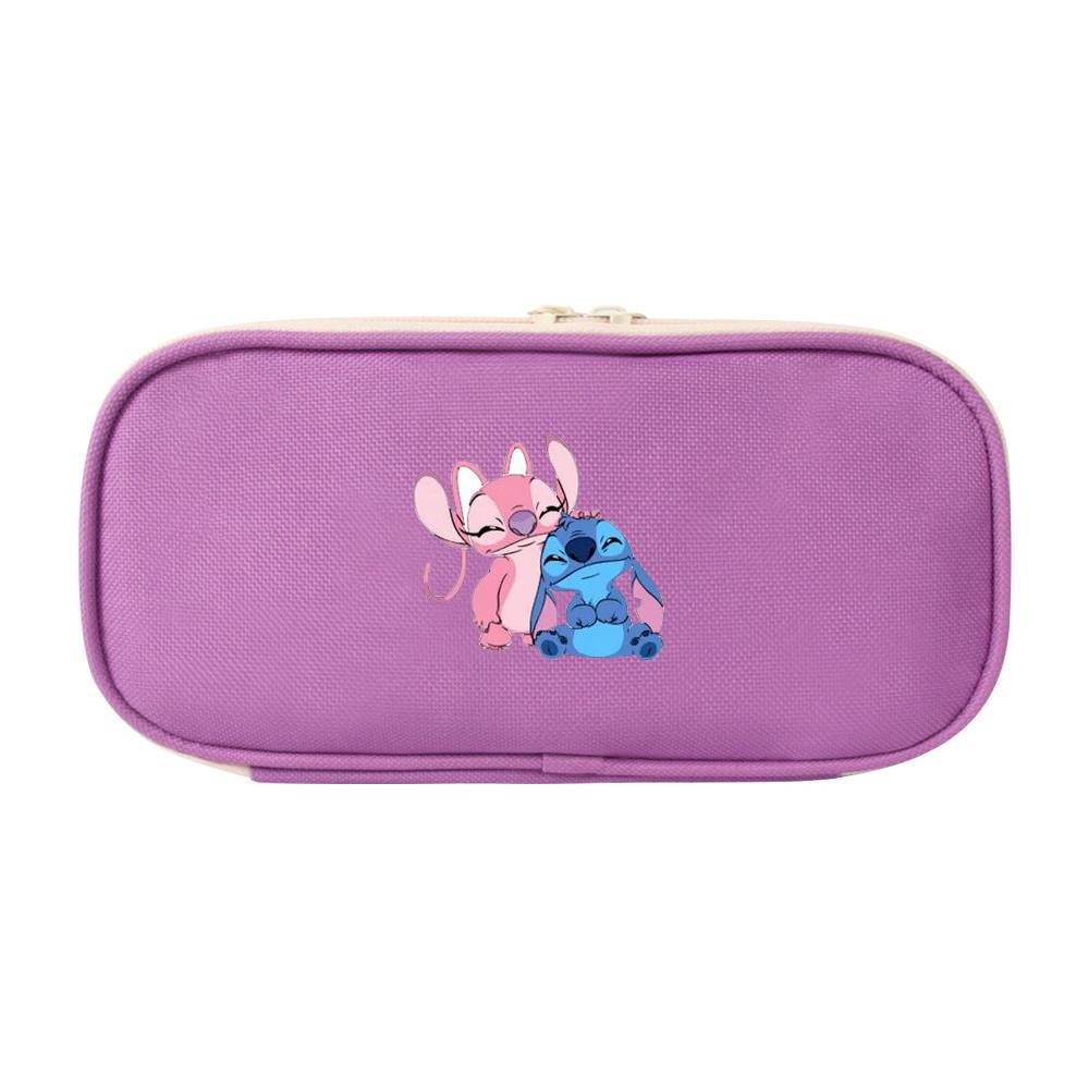 Stitch Colorful Pencil Case Canvas Storage Bag For Elementary School Students