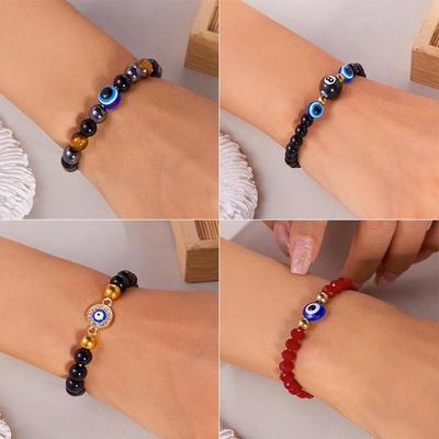 Unisex Evil Eye Beaded Bracelet – Stylish & Versatile Ins-Inspired Jewelry