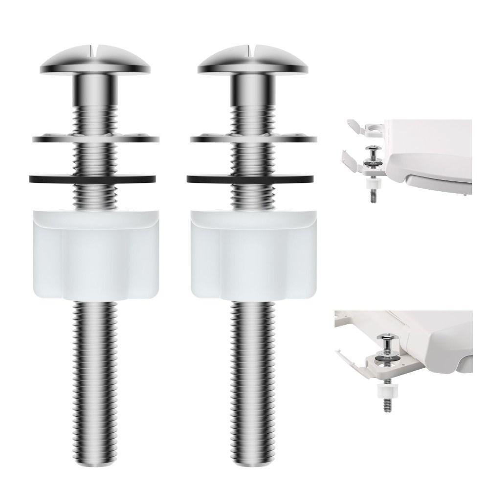 2Pcs Stainless Steel Toilet Seat Bolts Kit Rust Resistant Toilet Seat Screws Bathroom Toilet Repair