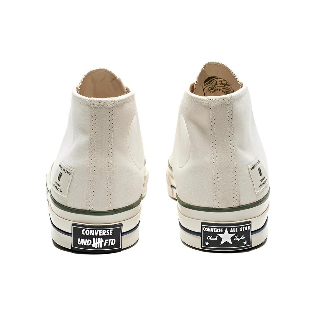 Converse Undefeated x Chuck 70 Mid Pergament Gressløk Unisex Sneakers Krem Insignia-blå A00670C
