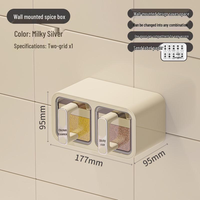 Wall-Mounted Moisture-Proof Kitchen Seasoning Storage Box and Rack