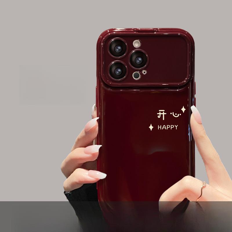 

Подходит для Apple 16PRO Чехол для телефона с большим окном 15, Мягкий силикон 14, Свадьба 13, Винно-красный 8 Redmi K40/K40Pro