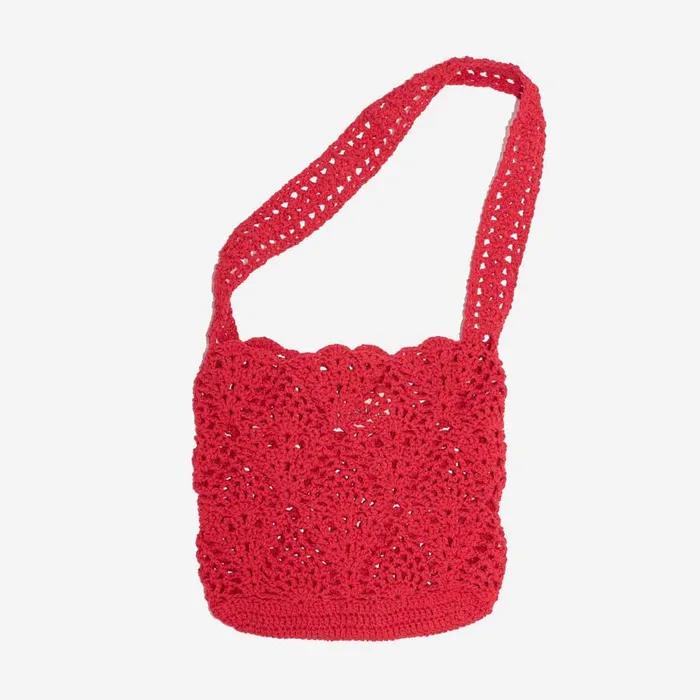 Pineapple Shoulder Bag _ Red (Pineapple Handmade Crochet Shoulder Bag)