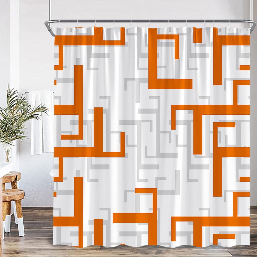 Geometric Shower Curtain Simple Abstract Creative Pattern Bathroom Decortaions Modern Polyester Fabric Home Decor for Bath