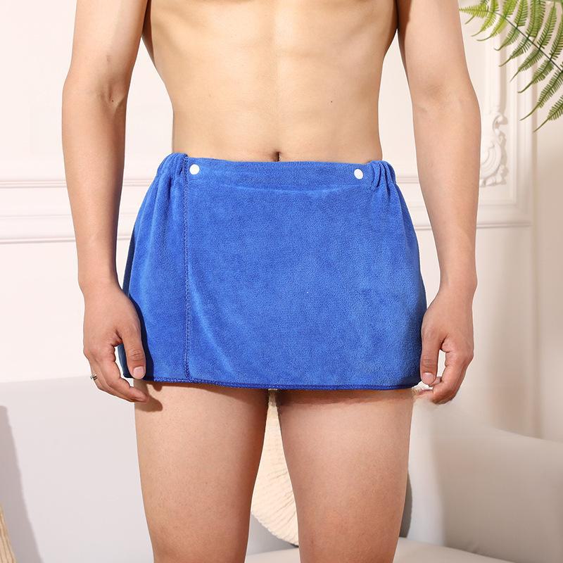 

Мужская быстросохнущая банная юбка из микрофибры — мягкое, впитывающее, удобное полотенце с пряжкой 30*140 синий