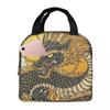 Golden Dragon Pattern Insulated Lunch Bag for Kids School Cooler Thermal Food Box Tote Portable Lunch Boxes Container