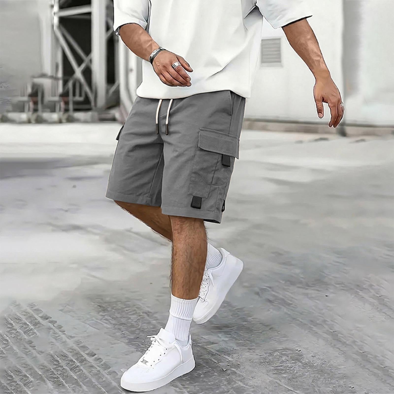 

Men s Casual Cargo Shorts Relaxed Fit Elastic Waistband Drawstring Multiple Pockets father day gifts my orders Summer Outdoor Apparel L