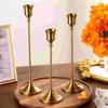 Vintage Elegant Metal and Aluminum Set of 3 Tabletop Candle Holders, Suitable for Wedding Anniversary, Home and Hotel Decoration