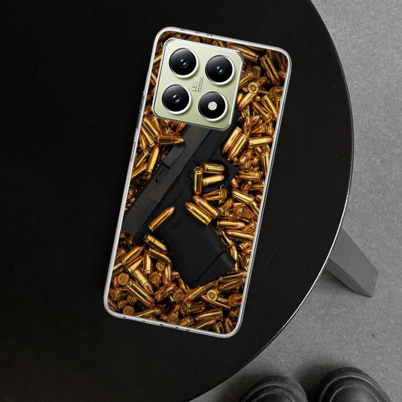 Gun Bullets AK47 Handgun Phone Case Cover for Xiaomi Redmi Note 15 14 13 12 11 Pro Plus 14S 12S 11S 11T 11E 10S 10 Customized Fu