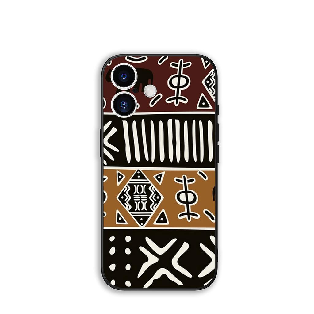 Phone Cover Print Design African Wax Casing for Apple iPhone 16 15 14 Plus 13 12 Mini 17 Pro Max + ProMax 16E Air 15+ Case