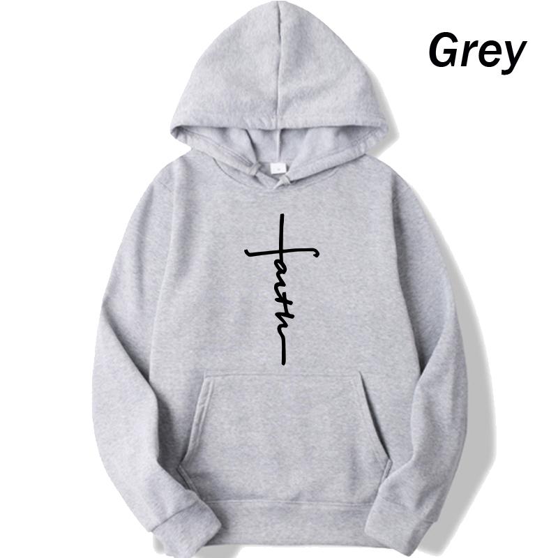 2025 Unisex Cool Faith Print Hoodie Sweatshirt Men Women Fleece Hoodie Fashion Sports Hoodie Crew Neck Hoodie Sweatshirt