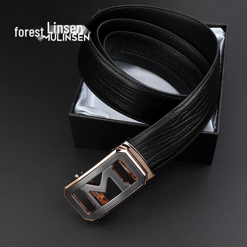 Мужской ремень MULINSEN из натуральной кожи с автоматической пряжкой 110cm