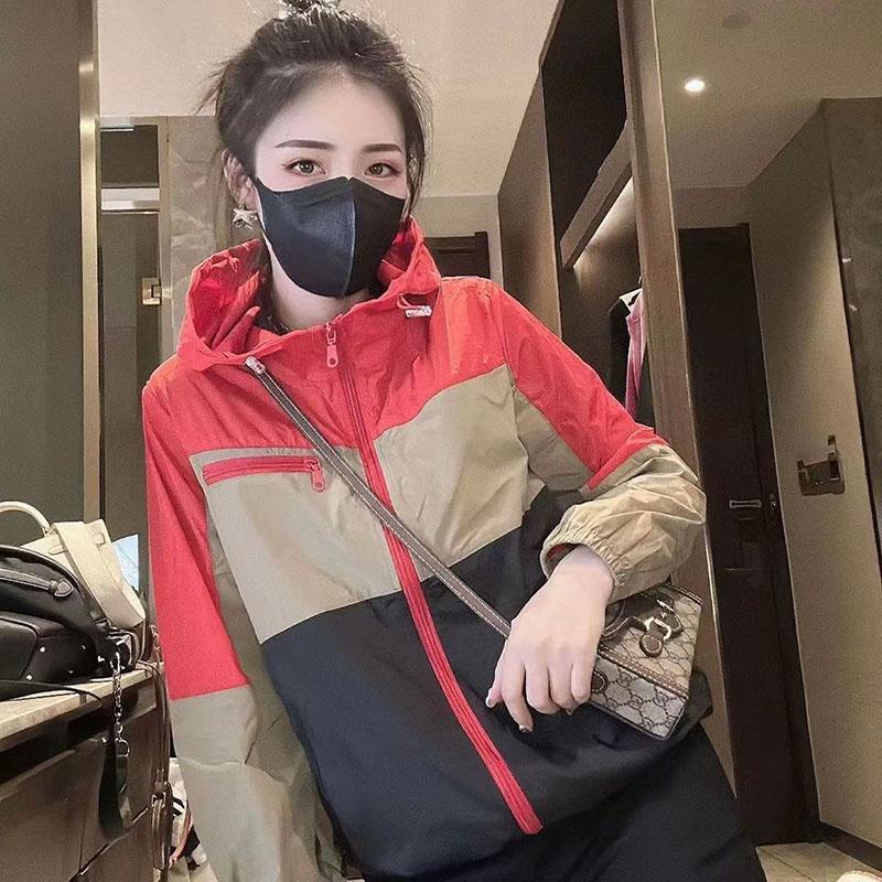 Women Sun Protection Jacket European Women Spring Autumn Slim Fit And Versatile Hooded Short Style Sprinter Jacket Tops