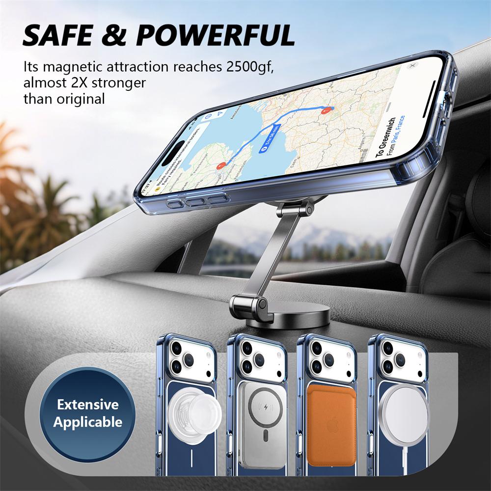 For iPhone 17 Air 16 Pro Max 15 14 13 12 For Magsafe Magnetic Case Shockproof Hard Wireless Charging Shockproof Back Cover Funda