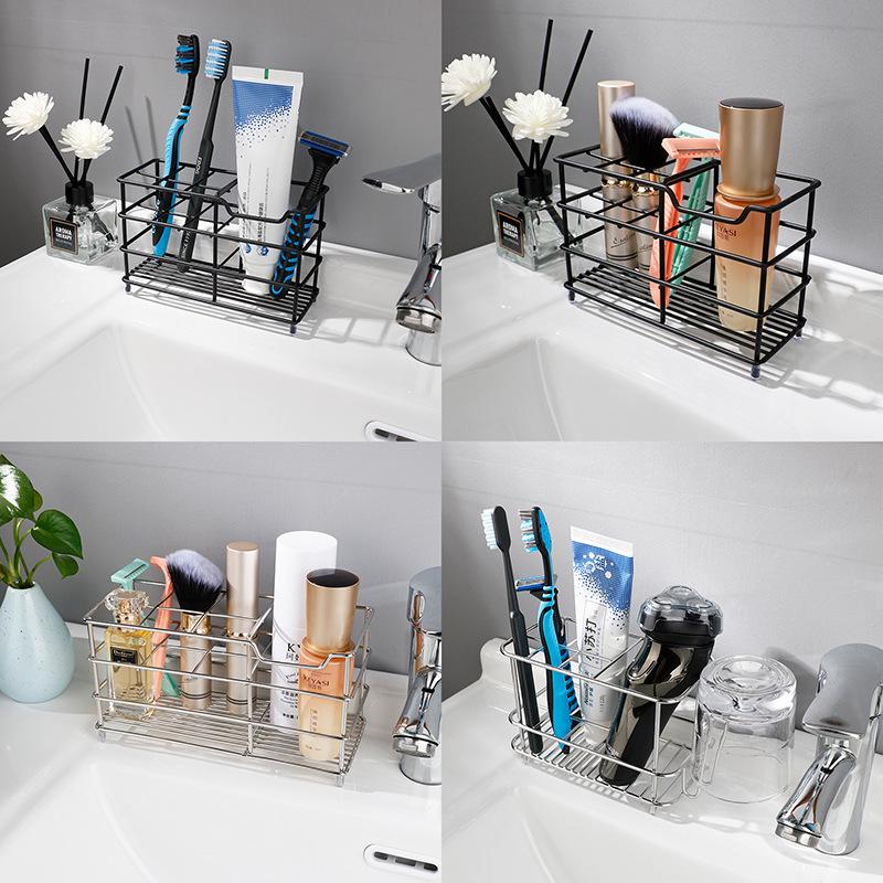 Stainless Steel Toothbrush and Toothpaste Holder for Bathroom Countertops