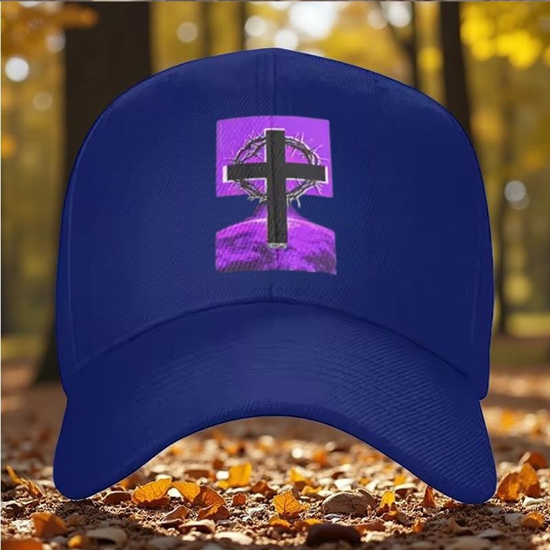 Cross Thorn Crown Baseball Cap Adjustable Polyester Outdoor Graphic Hat Unisex
