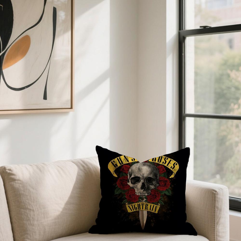 G-Guns N R-Roses-ES Poszewka na poduszkę z motywem zespołu Na Sofę Samochód Biuro Kawiarnia Miękka i Wygodna Dwustronny Druk Poszewka na Poduszkę
