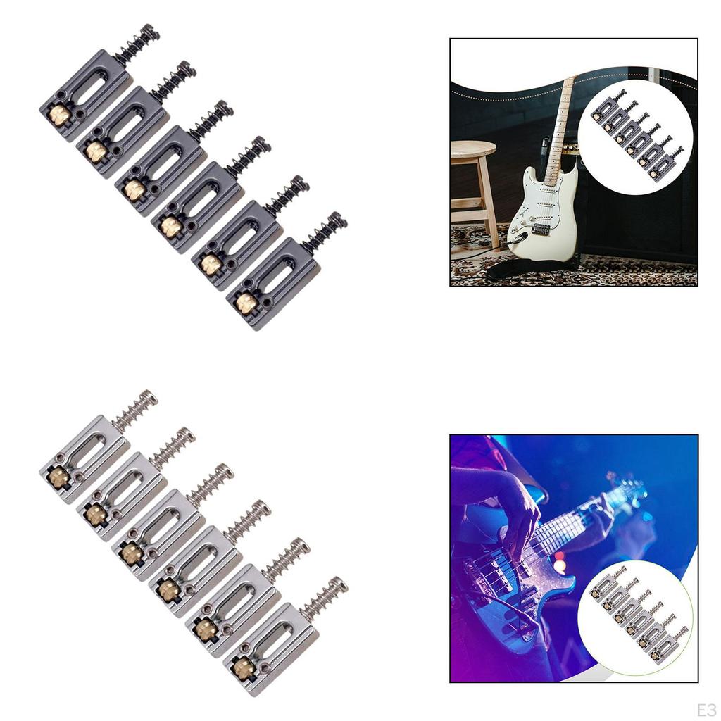 6 Pieces Electric Guitar Bridge Saddle Accessories High Performance Replace Sturdy Professional