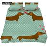 Dachshund Duvet Cover Set Cartoon Style Dachshunds King Size Bedding Set for Dog Lovers Kids Teens 2/3pcs Twin Comforter Cover