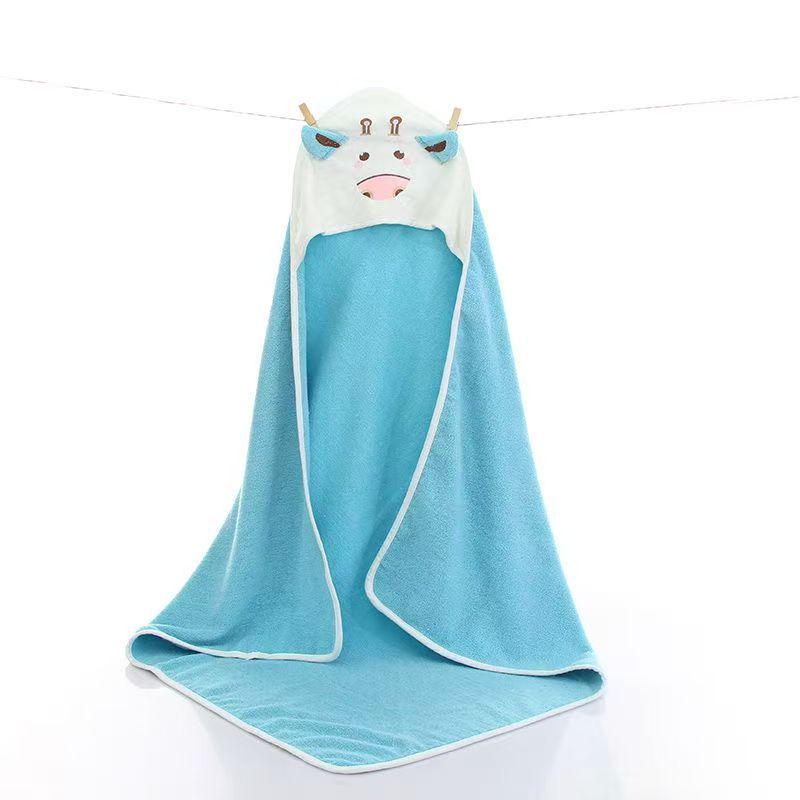 Soft Hooded Cotton Baby Cape Towel - Thick, Absorbent, & Cute Cartoon Design