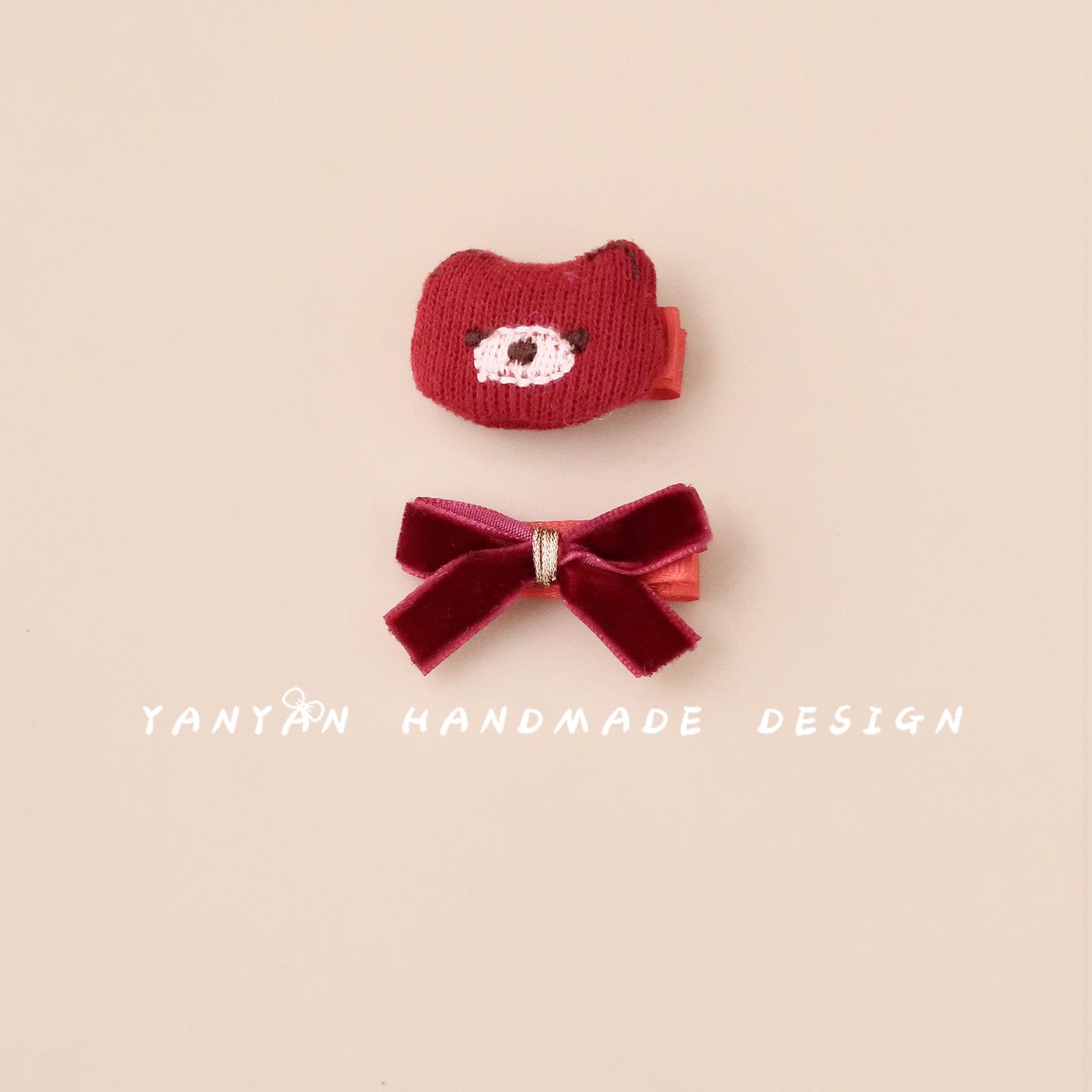

Kids Wine Red 3D Bow Hairpin for Celebrations - Cartoon Hair Accessories for Toddlers Set of 1