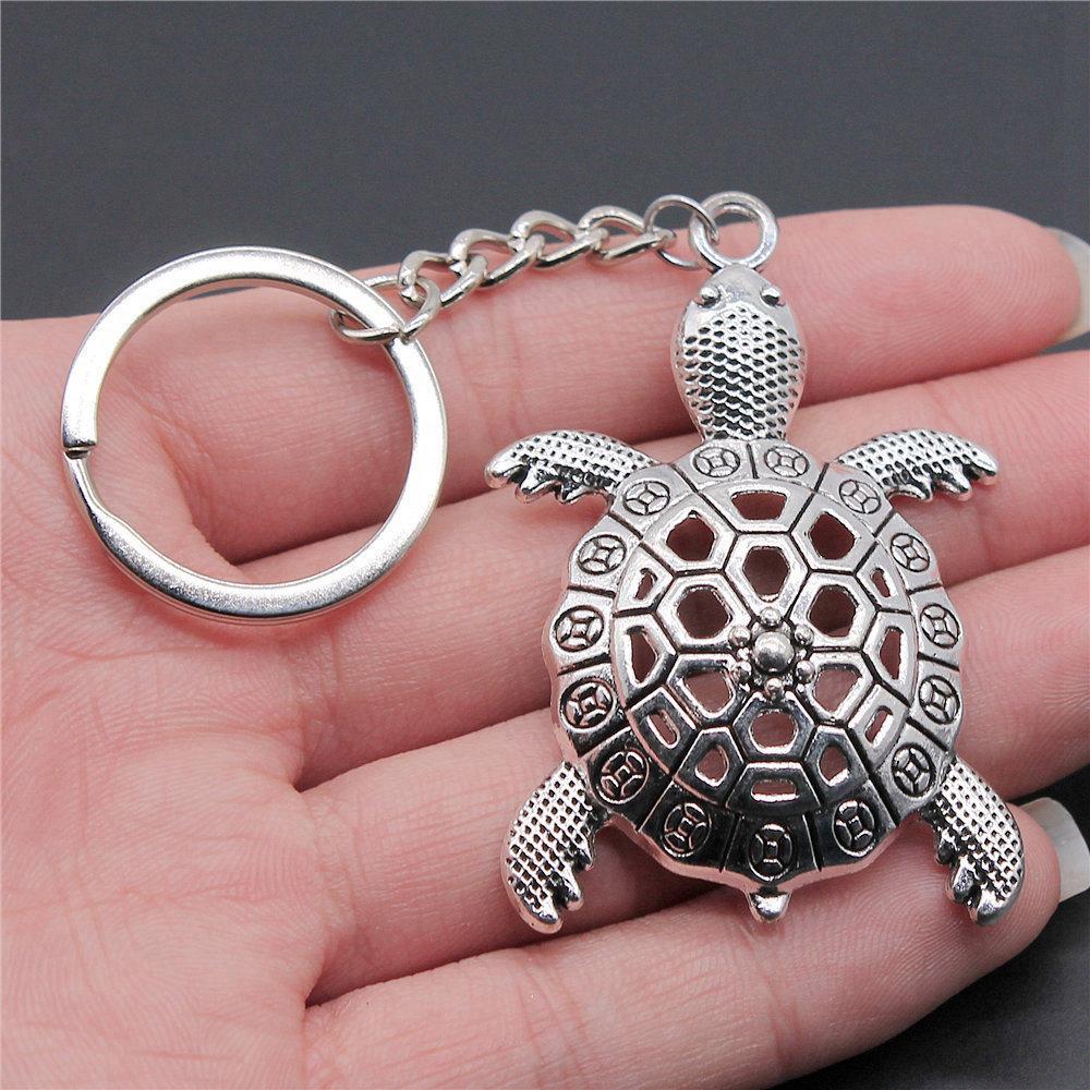 Starfish Shell Turtle Beach Ocean Keychain for Boys Trendy Boho Fathers Day Gift Classic Wallet Accessory