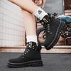 Men's Waterproof High-Top Leather Martin Boots, 2024 New Style Spring & Autumn Shoes for Men and Boys, Unisex Design.