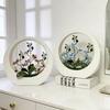 Ornaments Artificial Orchid Pot Plant Home Decor Moon Shape Orchid Potted Plant Decorative Floral Art False Blossom Decoration