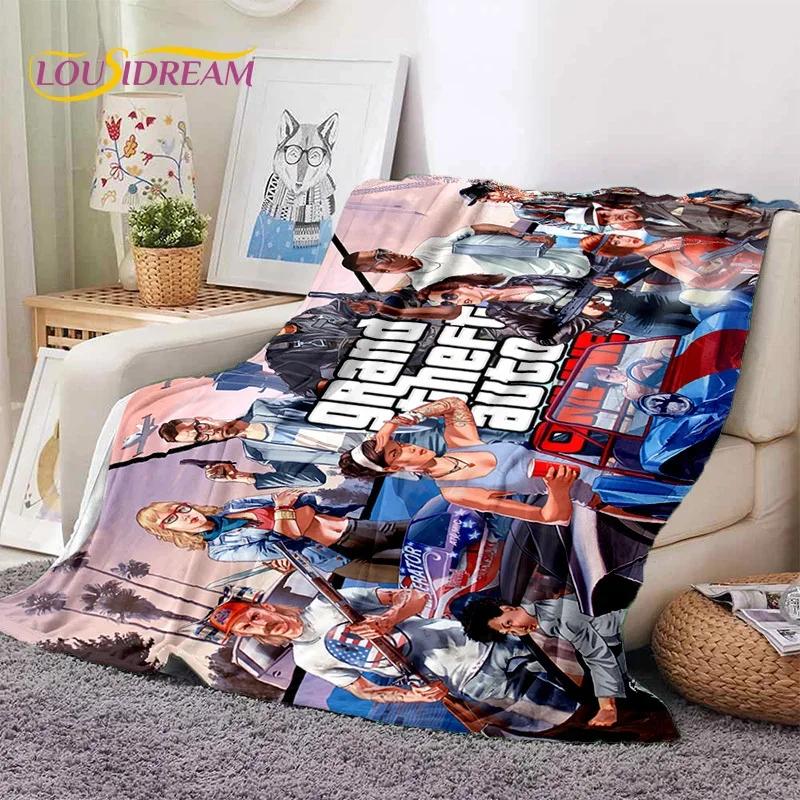GTA Game Grand Theft Auto Gamer Soft Flannel Blanket for Beds Bedroom Sofa Picnic,Throw Blanket for Cover Outdoors Leisure Gift