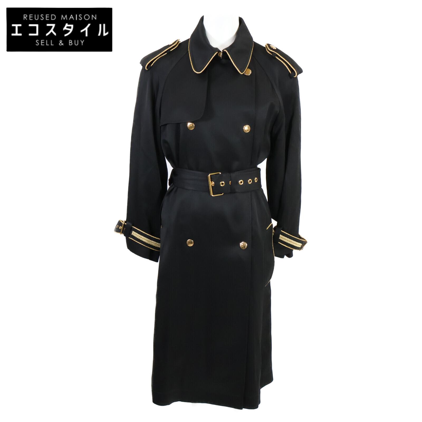 

LOUIS VUITTON Domestic regular 24 year old RW222W MN1 FNC06 Monogram lining belted trench coat coat 34 Black x GoldUsed