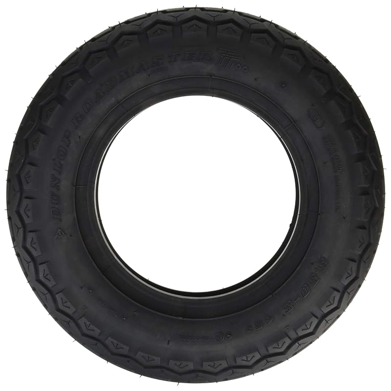 DUNLOP TT100 Motorcycle Tire, Front and Rear Use, 3.50-8 (4PR) 46J, Tube Type (WT), 256289, for Two-Wheeler Motorcycles