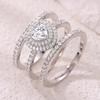 Piece Set Copper Platinum Plated Niche Non-fading Ring Set Ring