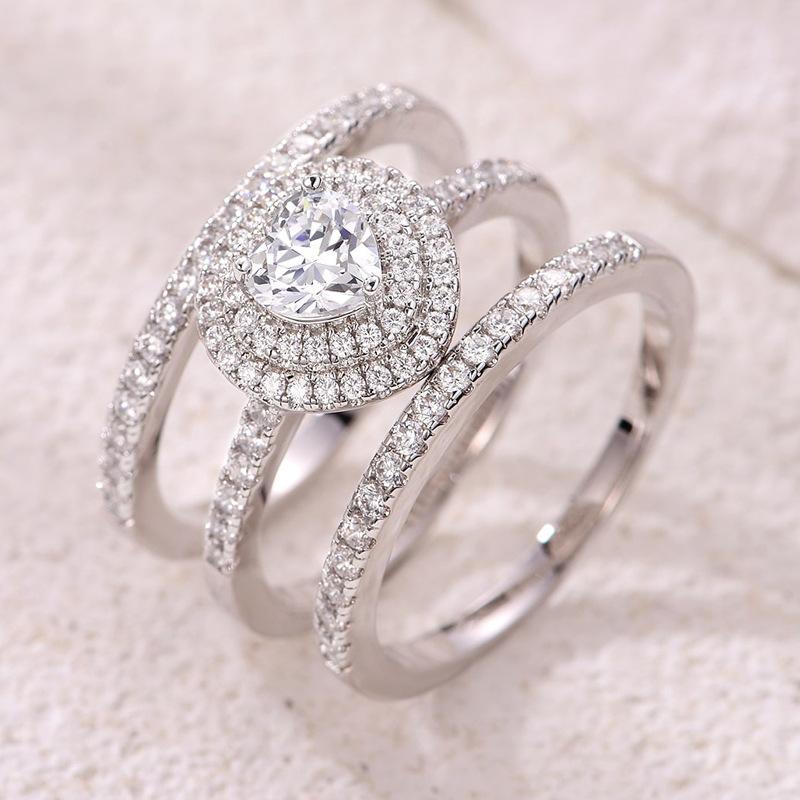 

Piece set copper platinum plated niche non-fading ring set ring No. 5