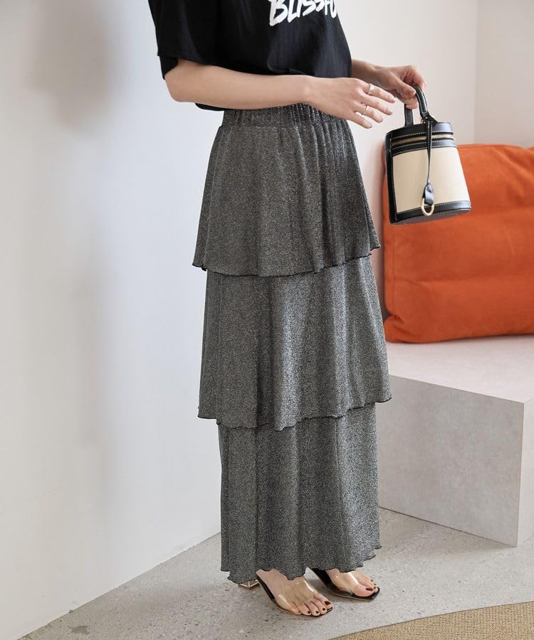 American Holik Lame Cut Tiered L Skirt, Skirt, Women's, HD51L1L0200, Gray,
