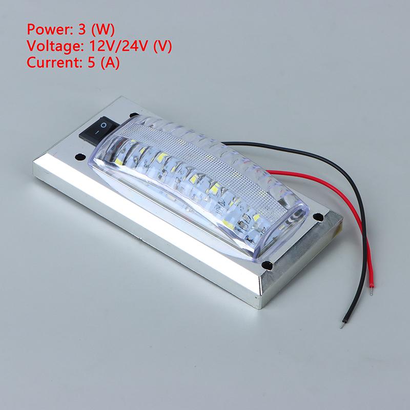LED 12V-24V Panel Light Car Interior Reading Lamp High Brightness Cabin Light For Van Truck RV Boat Camper Light Switch On Off