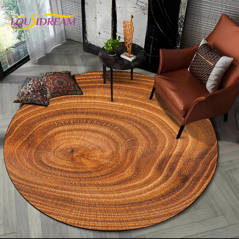 Latest 3D Color Wood Grain Lines Round Area Rug,Carpet Rug for Living Room Bedroom Sofa Child Playroom Decor,pet Non-slip Gift