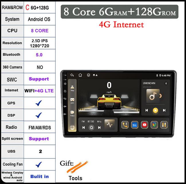 For Kia Ceed ED 2006-2012 Android 14 Car Multimedia Radio System WIFI Auto Navigation Carplay Bluetooth Player Intelligent