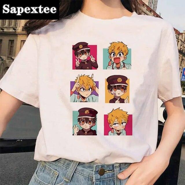 Toilet-Bound Hanako-kun Print T-Shirts Damen Harajuku Ullzang Mode T-Shirt 90er Grafik Lustiges Unisex T-Shirt Sommer Top Tee FeUnisex
