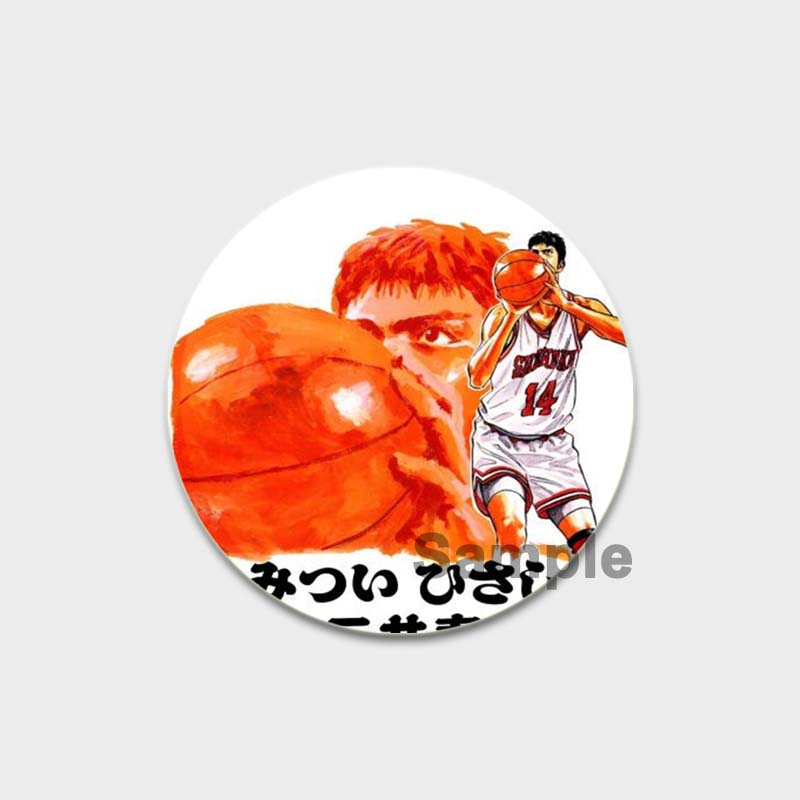 32/44/58MM Handmade Anime Lapel Pins, Kaede, Rukawa, Ryota, Miyagi, Hisashi, Mitsui, Kawaii, Figure Brooches for Bag Clothes