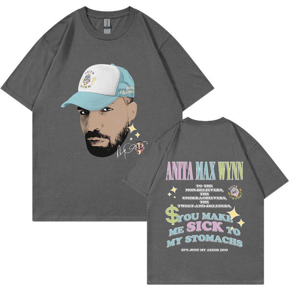 Drake Anita Max Wynn Divertente Meme Grafica Maglietta Unisex Donna Moda Hip Hop Maglietta Oversize Casual Girocollo Cotone Magliette Top